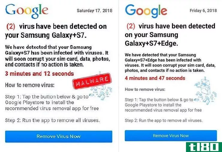 Fake Virus Popups on Android