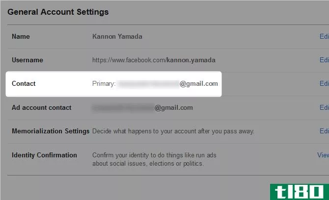 facebook contact email address