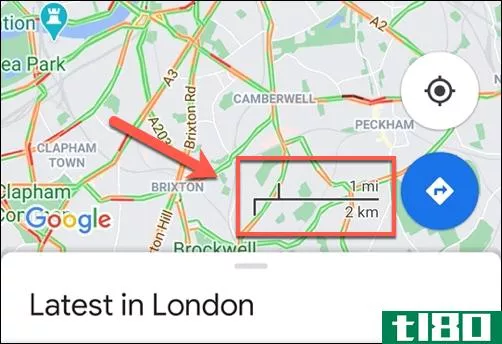 如何将谷歌地图的比例尺从英里改为公里