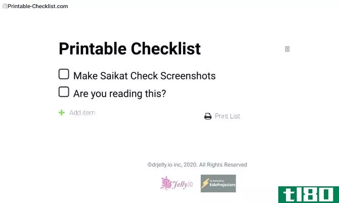 Create a simple checklist to print and distribute at Printable Checklist