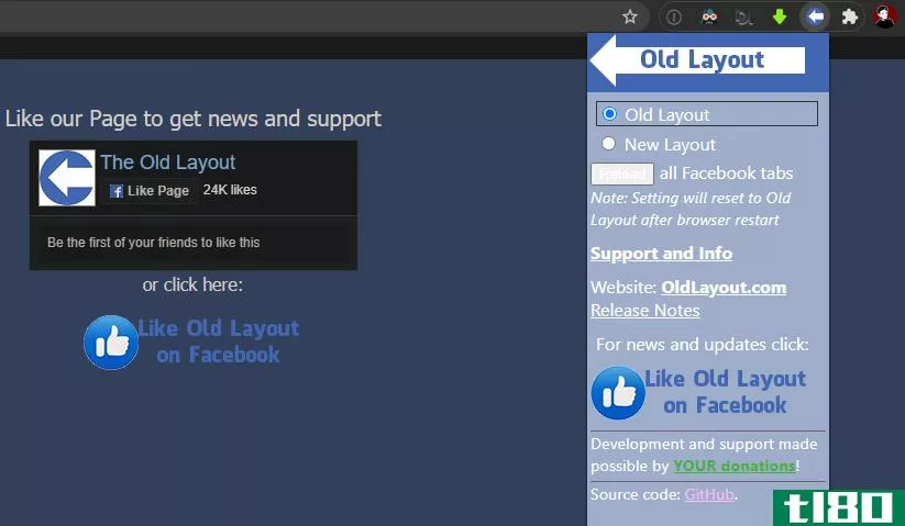 Facebook Old Layout Extension