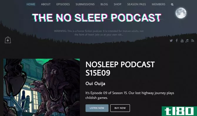 The No Sleep Podcast has high production values for its anthology of horror stories in every episode