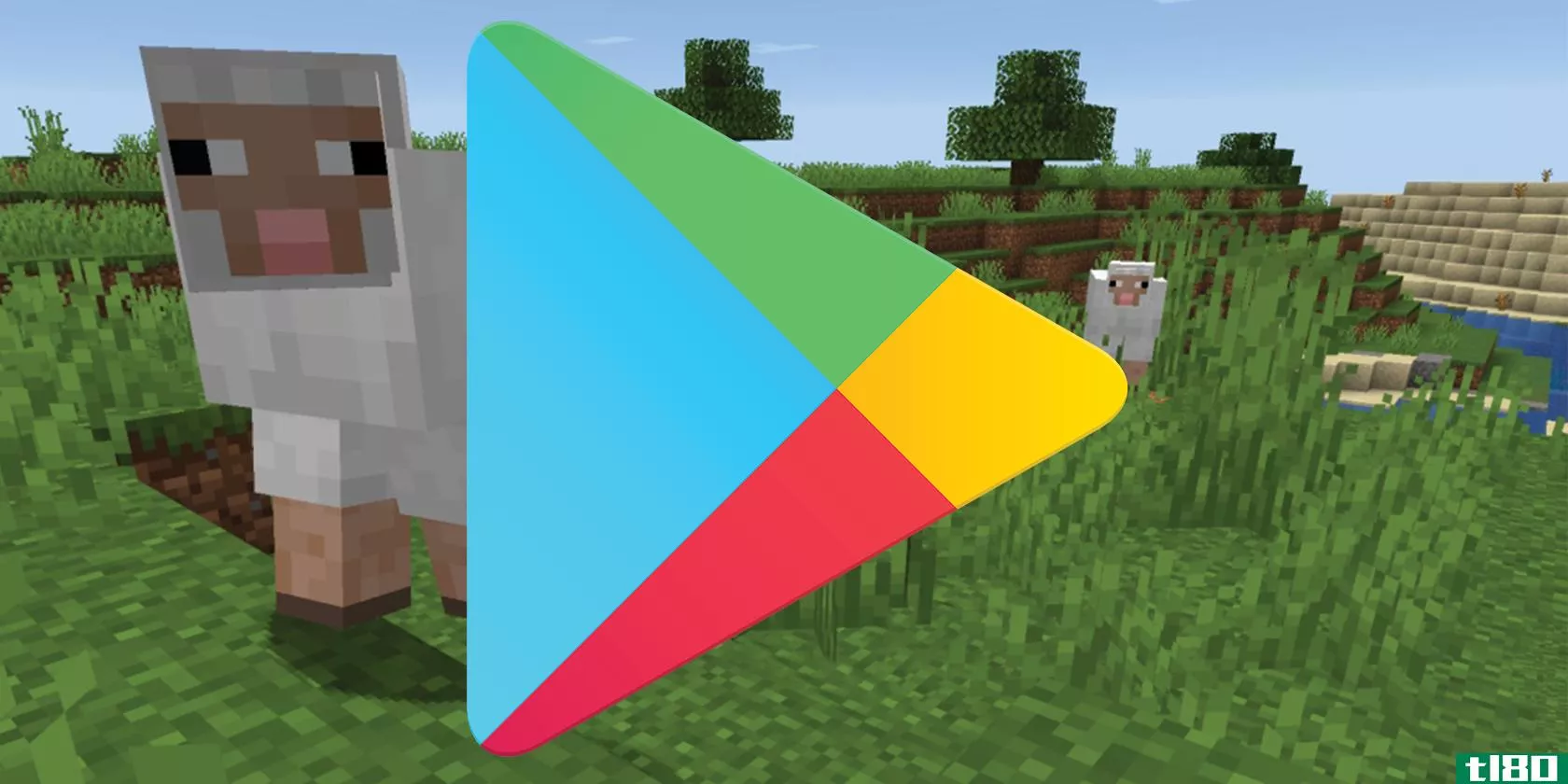 google play icon with minecraft sheep