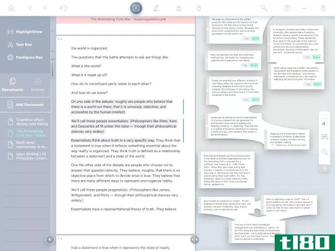 LiquidText to annotate and review documents for iPad