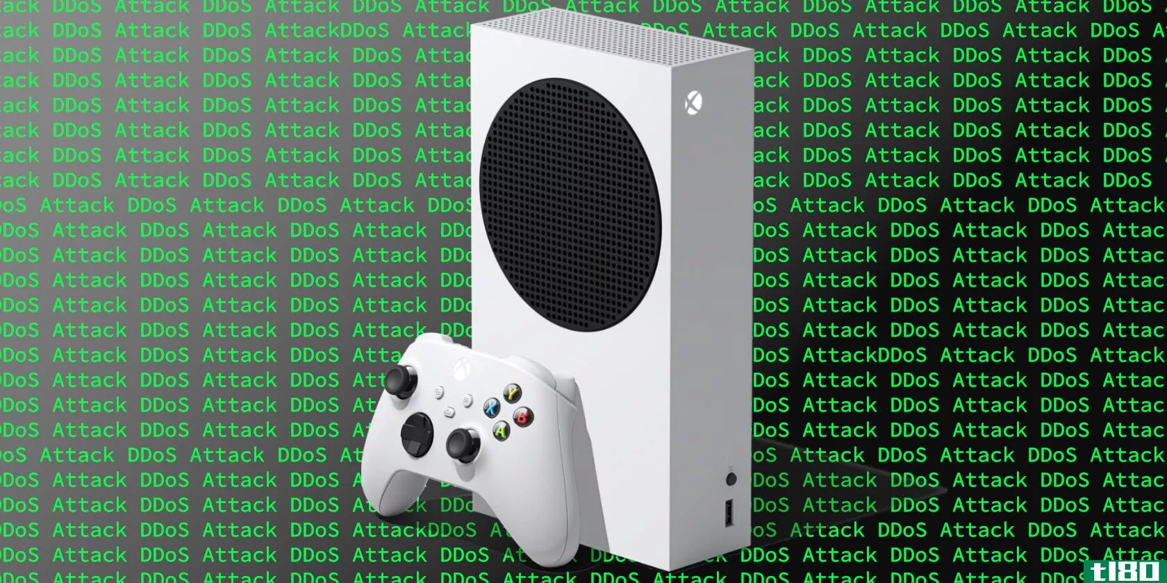 Xbox Series S with DDoS Attack Background