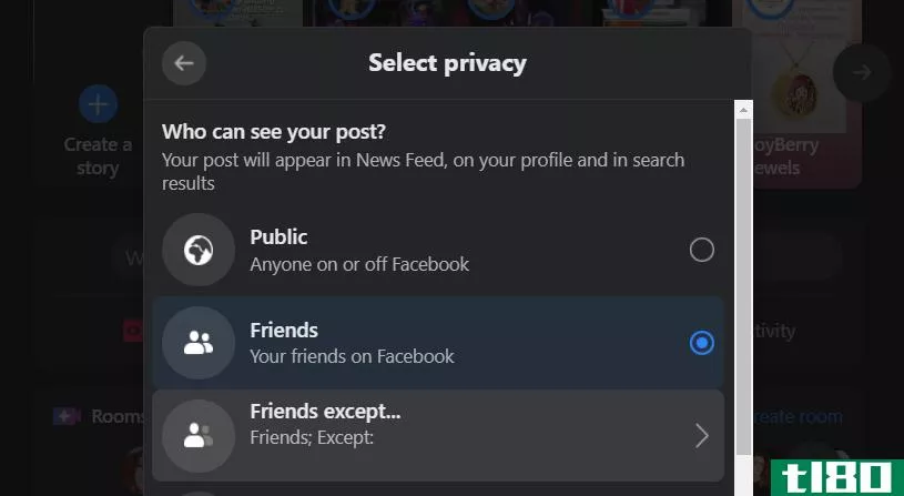 select individual post privacy facebook