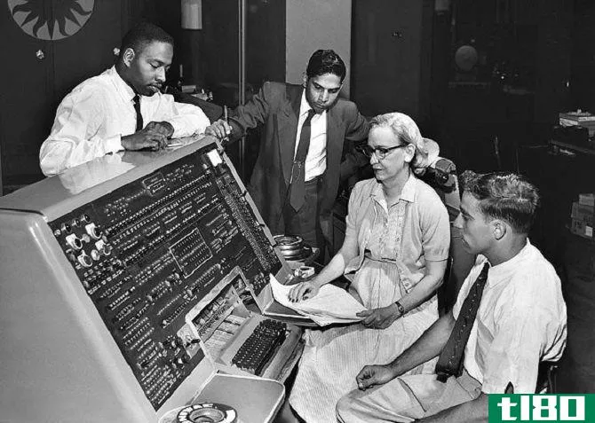 Grace Hopper at a Computer running COBOL
