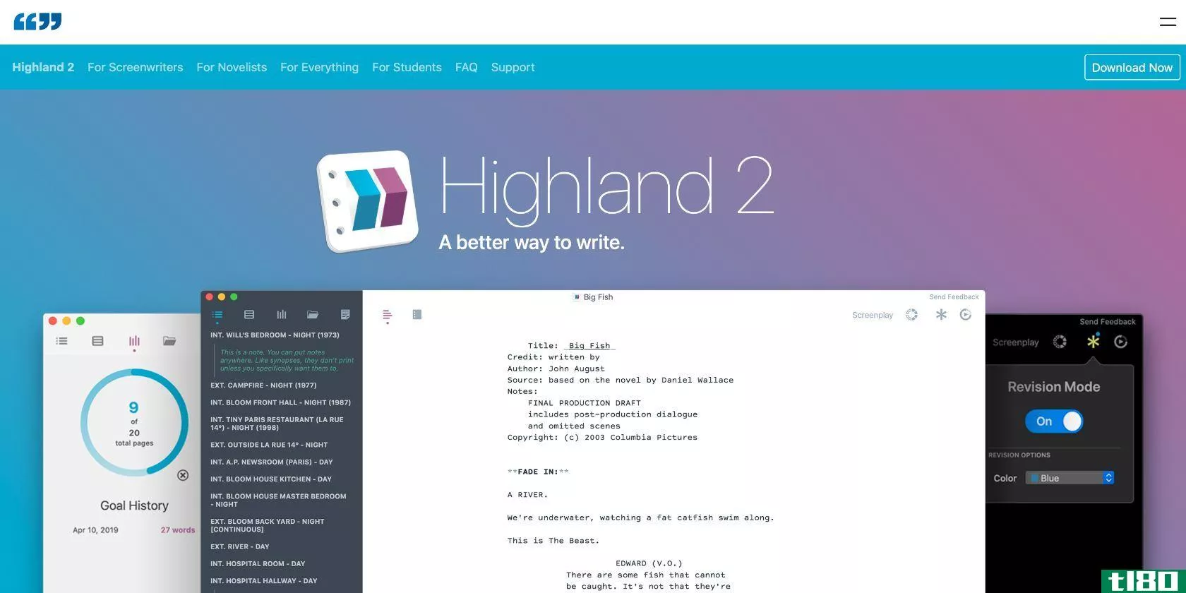 Highland 2 free screenwriting Mac app