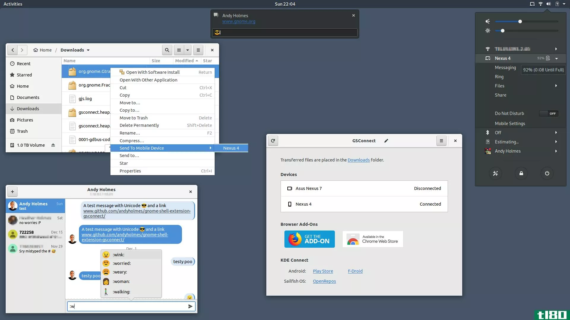 GSConnect for the Gnome Desktop