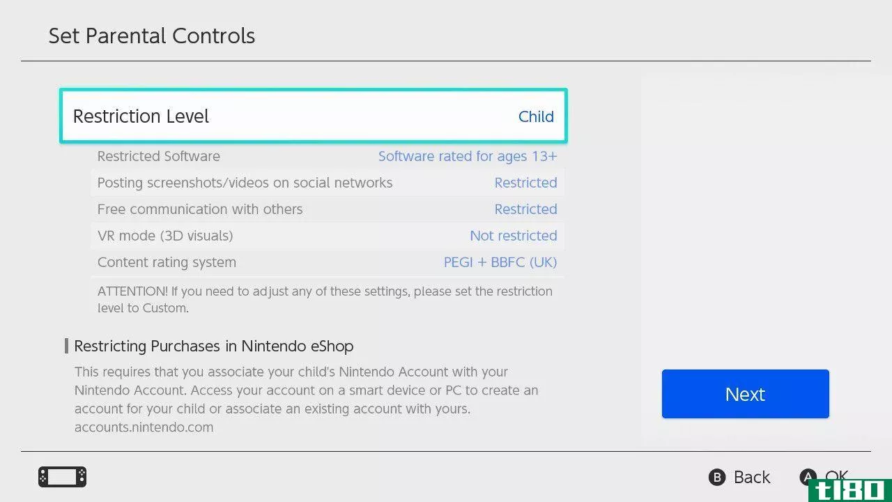Parental Controls restricti*** on Nintendo Switch