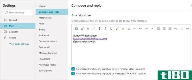 Outlook Web Signature