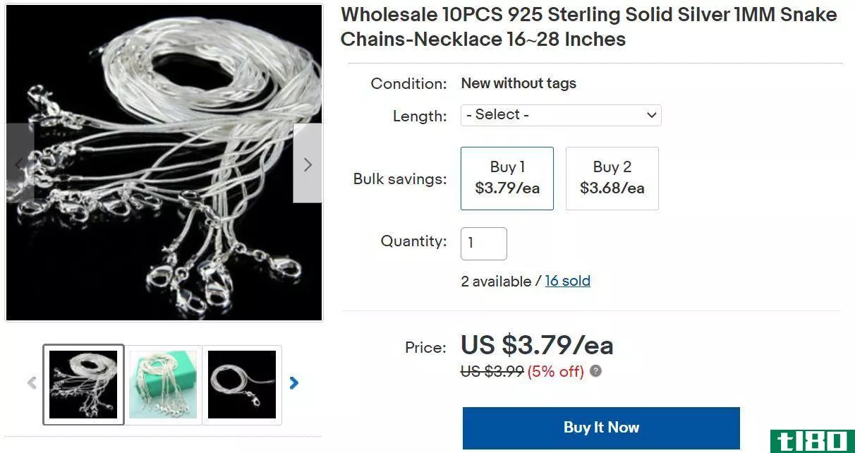 Bulk necklaces on eBay
