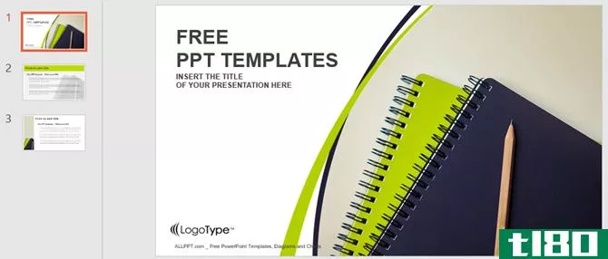 pencil and notebooks powerpoint template
