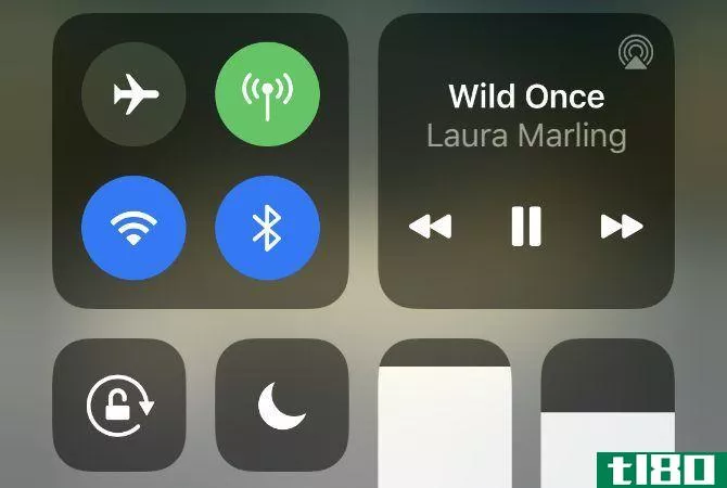 Control Center on iPhone with pause button
