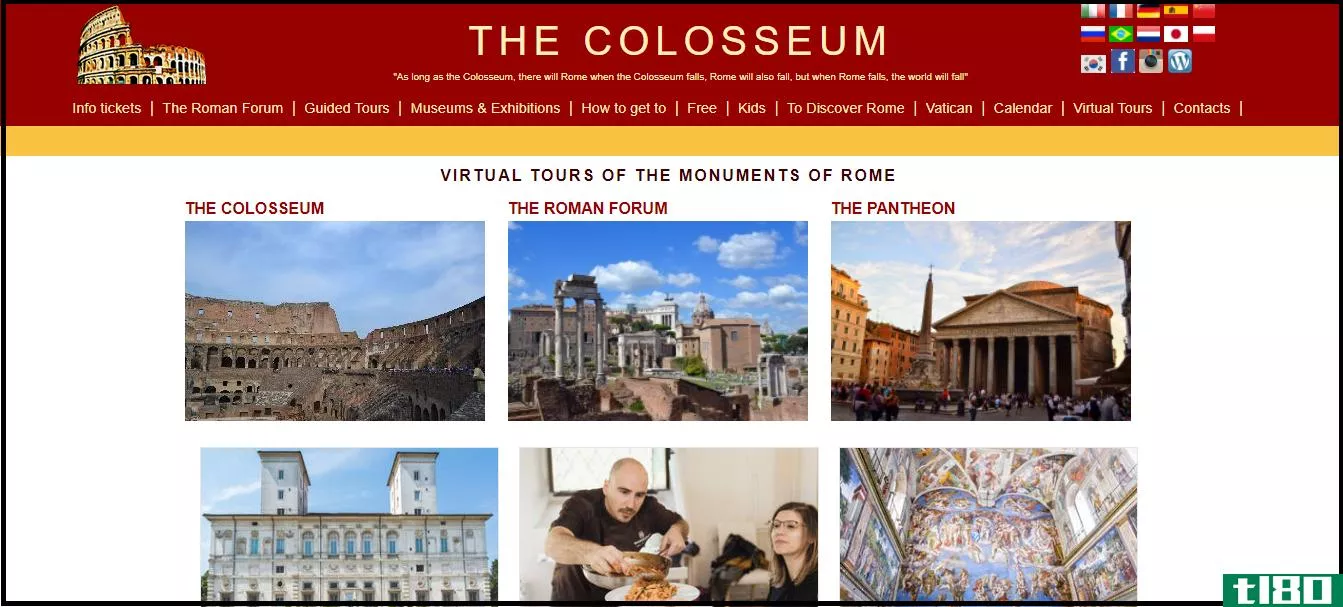 Virtual Tours of Rome homepage