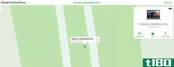 Find My On iCloudDotCom-MacBook