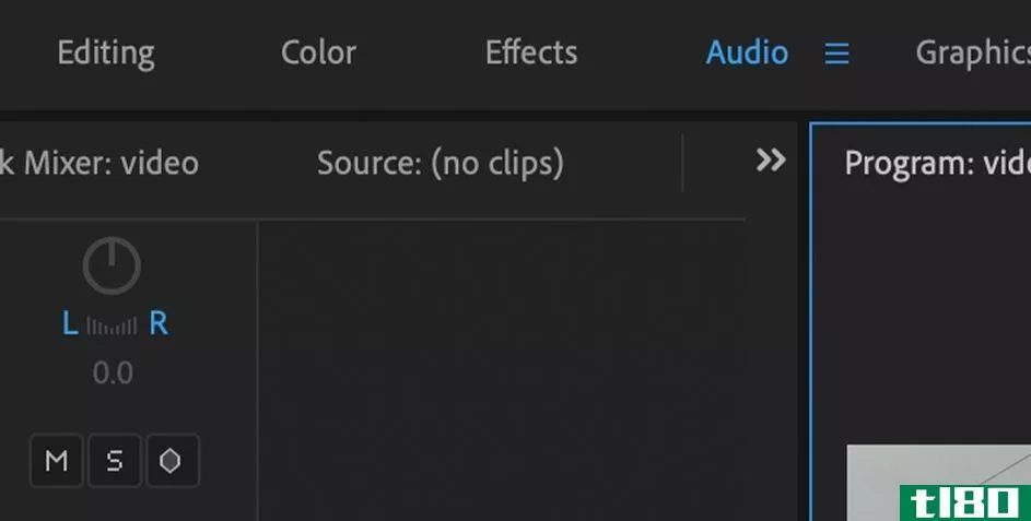 Audio Tab Adobe Premiere Pro
