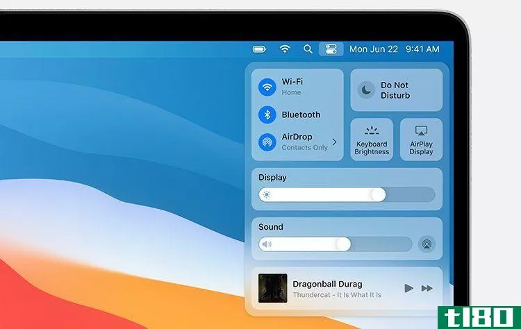 Control Center displayed on macOS Big Sur