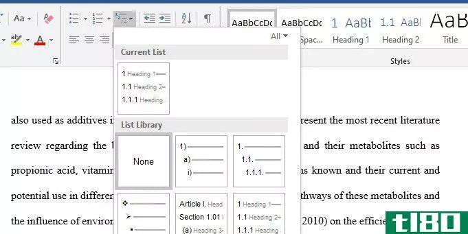 Applying chapter numbers to a Word document