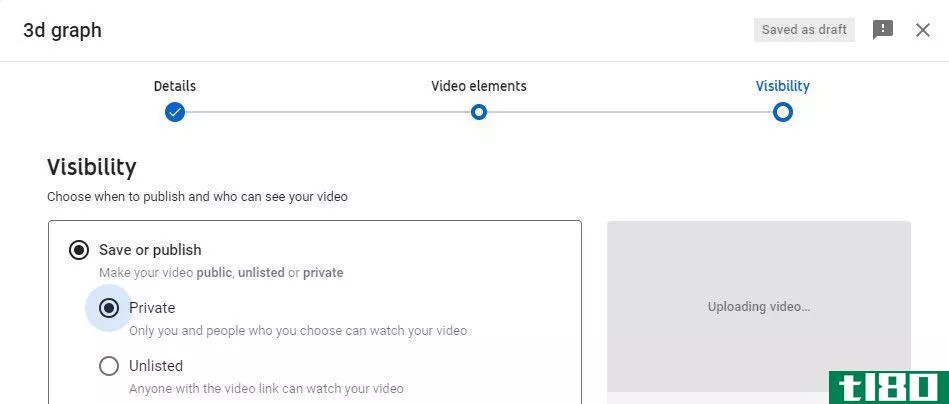 Saving your content as a private video