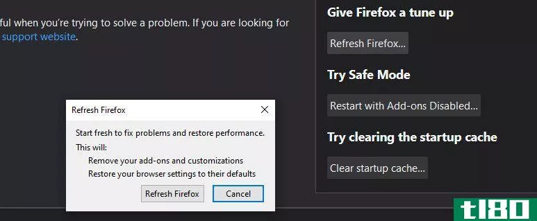 Restoring firefox to its factory settings