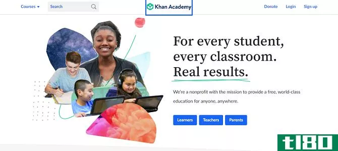 Screenshot of Khan Academy