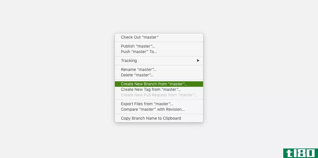 Tower screenshot showing branch context menu