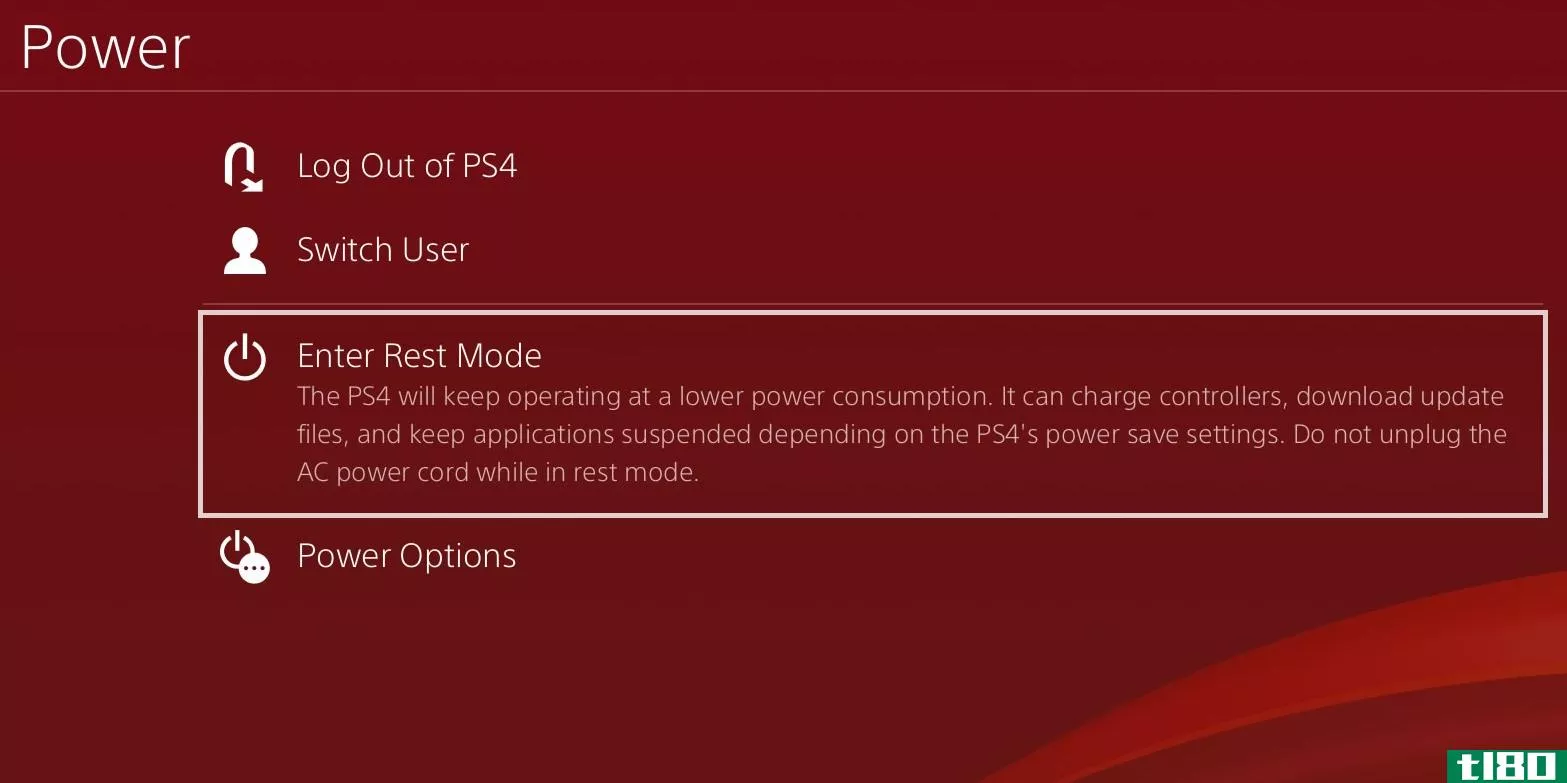 Use rest mode on the PS4