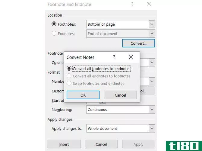 Convert All Footnotes To Endnotes in Word