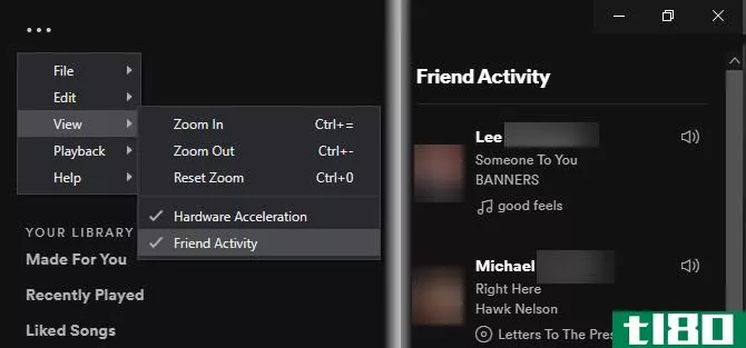 Spotify Friend Activity