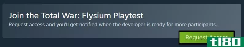 steam playtest access request button