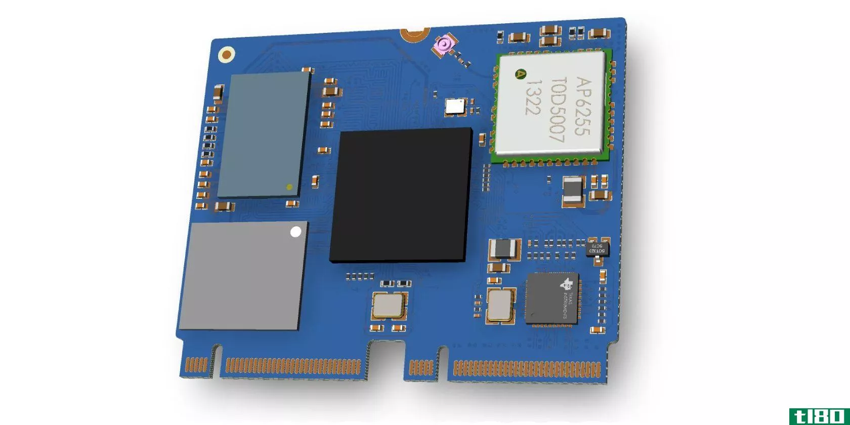 A mockup of one of the new RISC-V SoMs