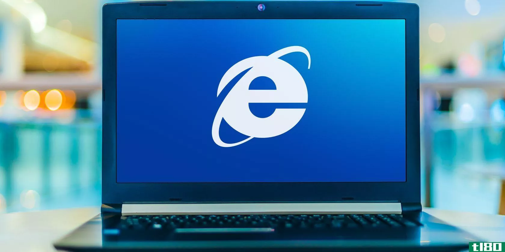 Internet Explorer on a laptop