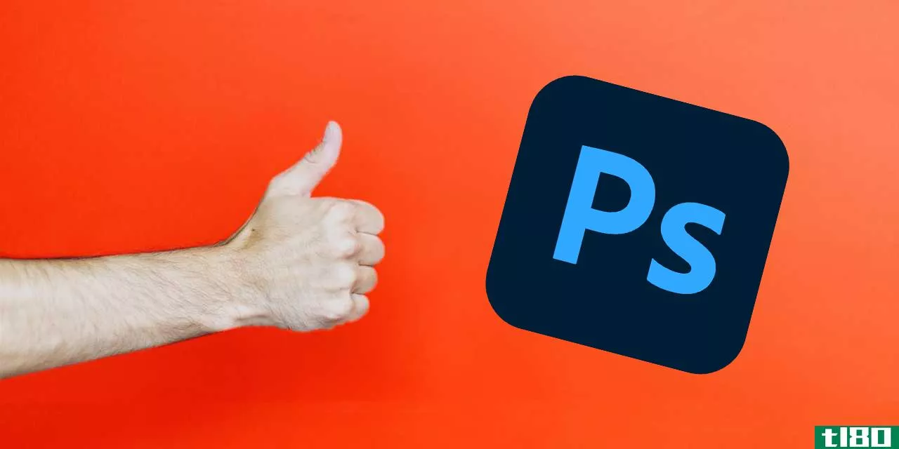 adobe photoshop icon with a thumbs up