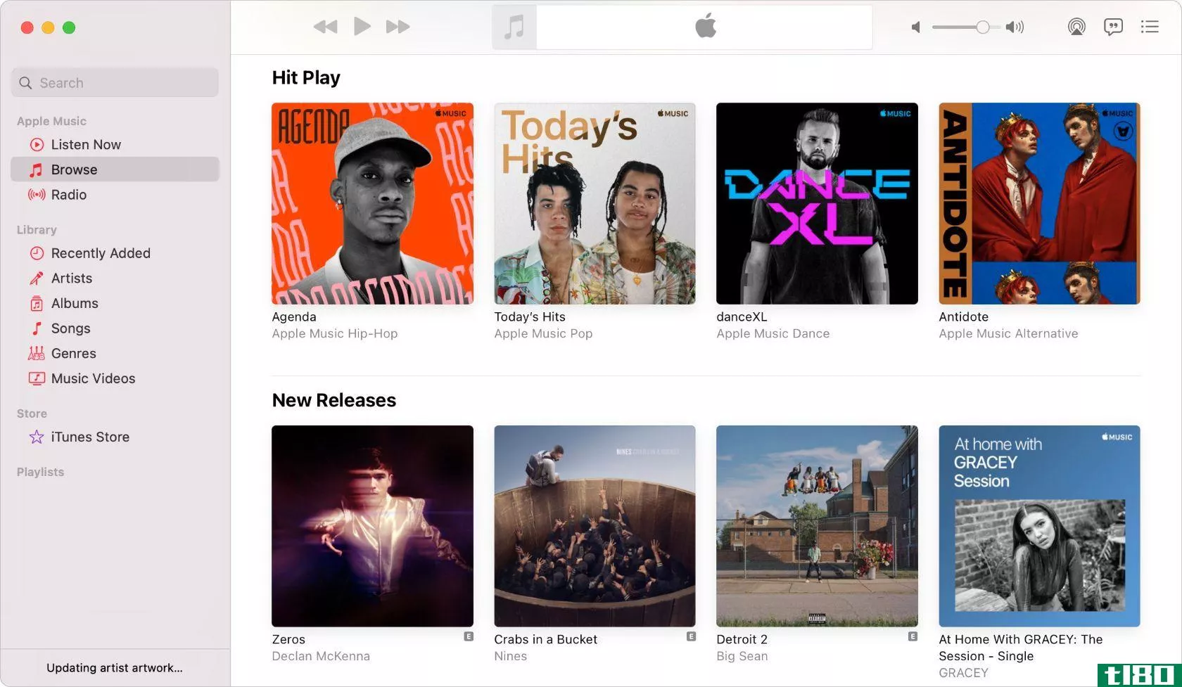 Apple Music browse page
