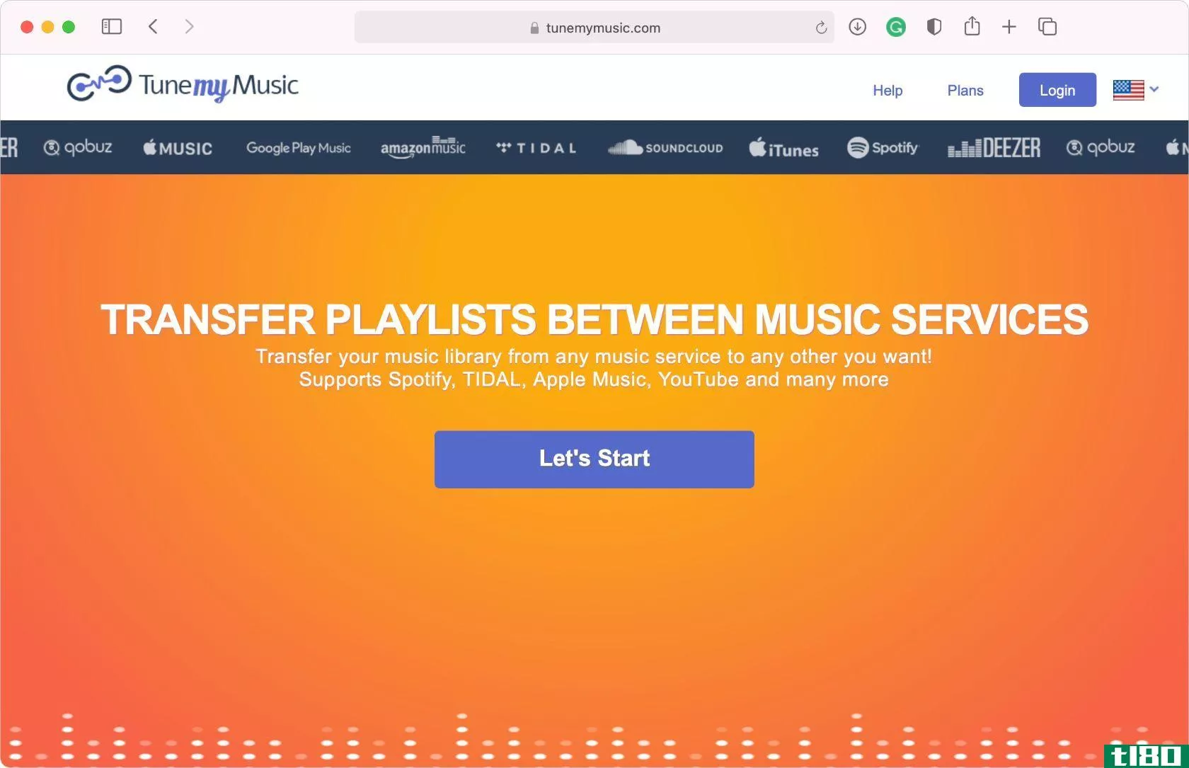 TuneMyMusic home page