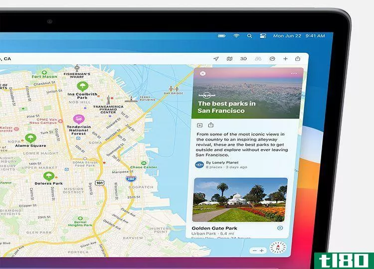 Maps displayed in macOS Big Sur