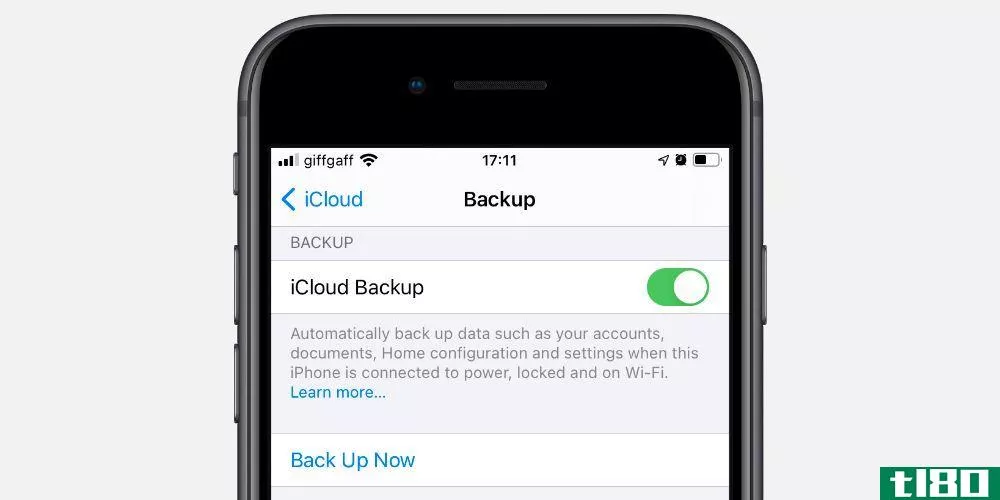 Back Up Now option in iCloud Backup settings on iPhone