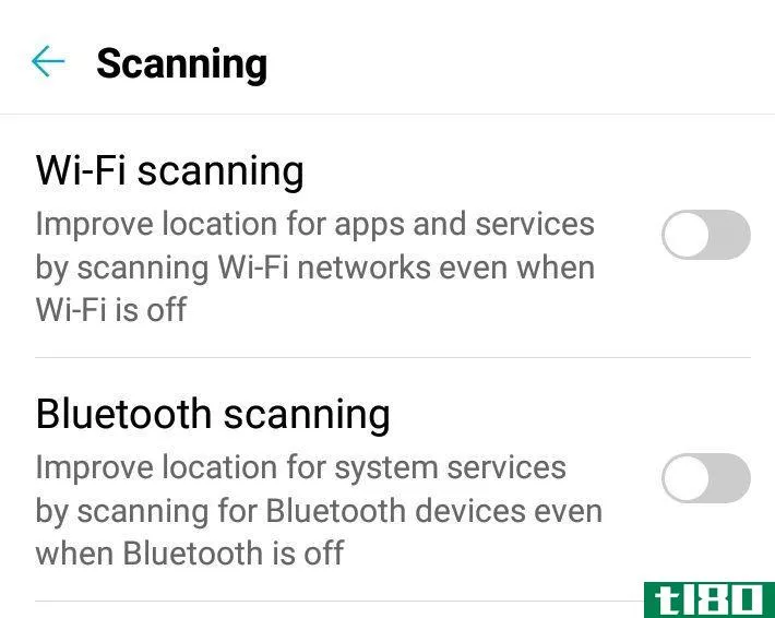 Enabling and disabling network scanning on Android