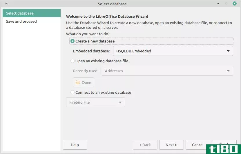 LibreOffice Base Launch Screen