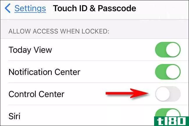 如何在iphone锁屏上禁用control center