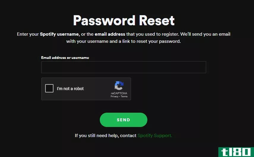 Spotify Password Reset