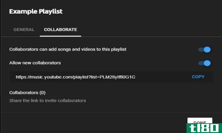 Select Collaborate option screenshot