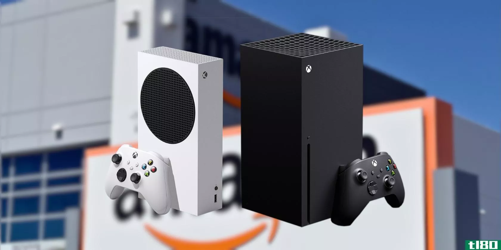 xbox series s and series x against amazon background