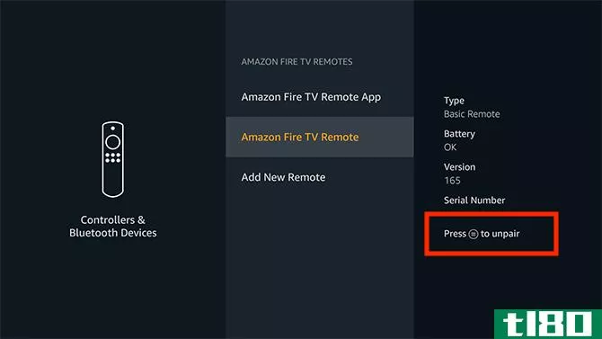 unpair fire stick remote