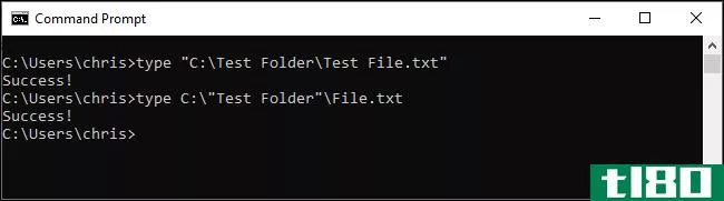 如何在windows命令行上转义文件路径中的空格
