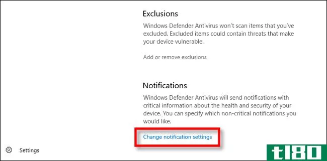如何在windows 10上管理windows defender的通知