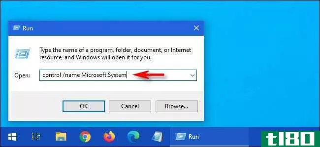 Type "control /name Microsoft.System" in the "Run" window.