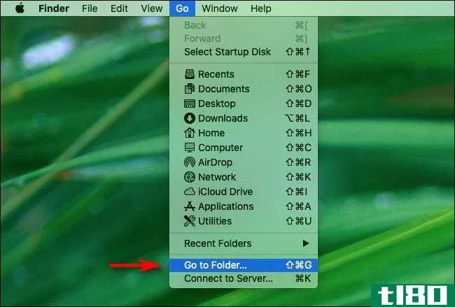 Click "Go To Folder" in Mac Finder.