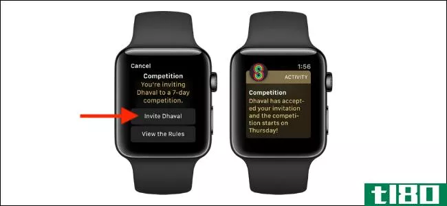 如何分享和竞争apple watch活动目标